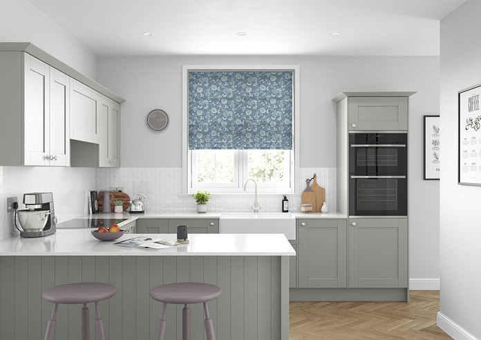 Bird Garden, Denim - Roman Blind - Image 5